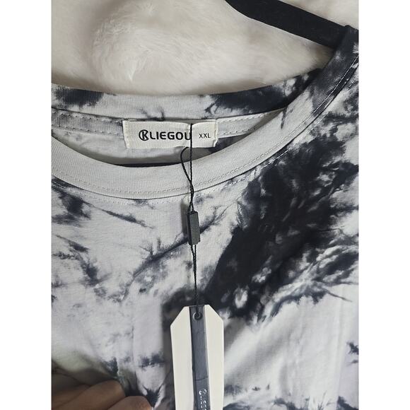 NWT XXL Mens Big & Tall Tie-Dyed Tin & Stretchy Long Sleeve T-Shirt Comfortable - Picture 4 of 6